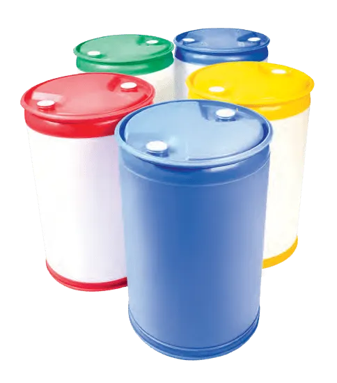 a grouping of nexdrum plastic drums from Greif