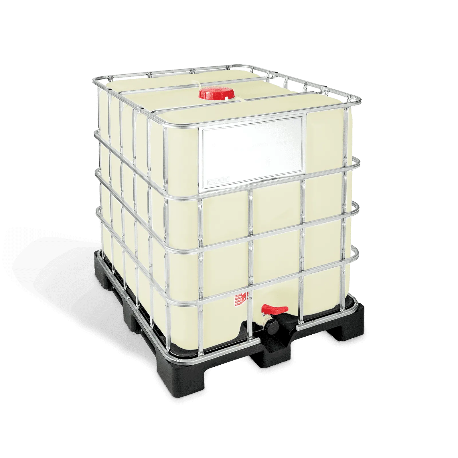 Una imagen de un IBC Greif GCUBE fabricado con resina posconsumo.