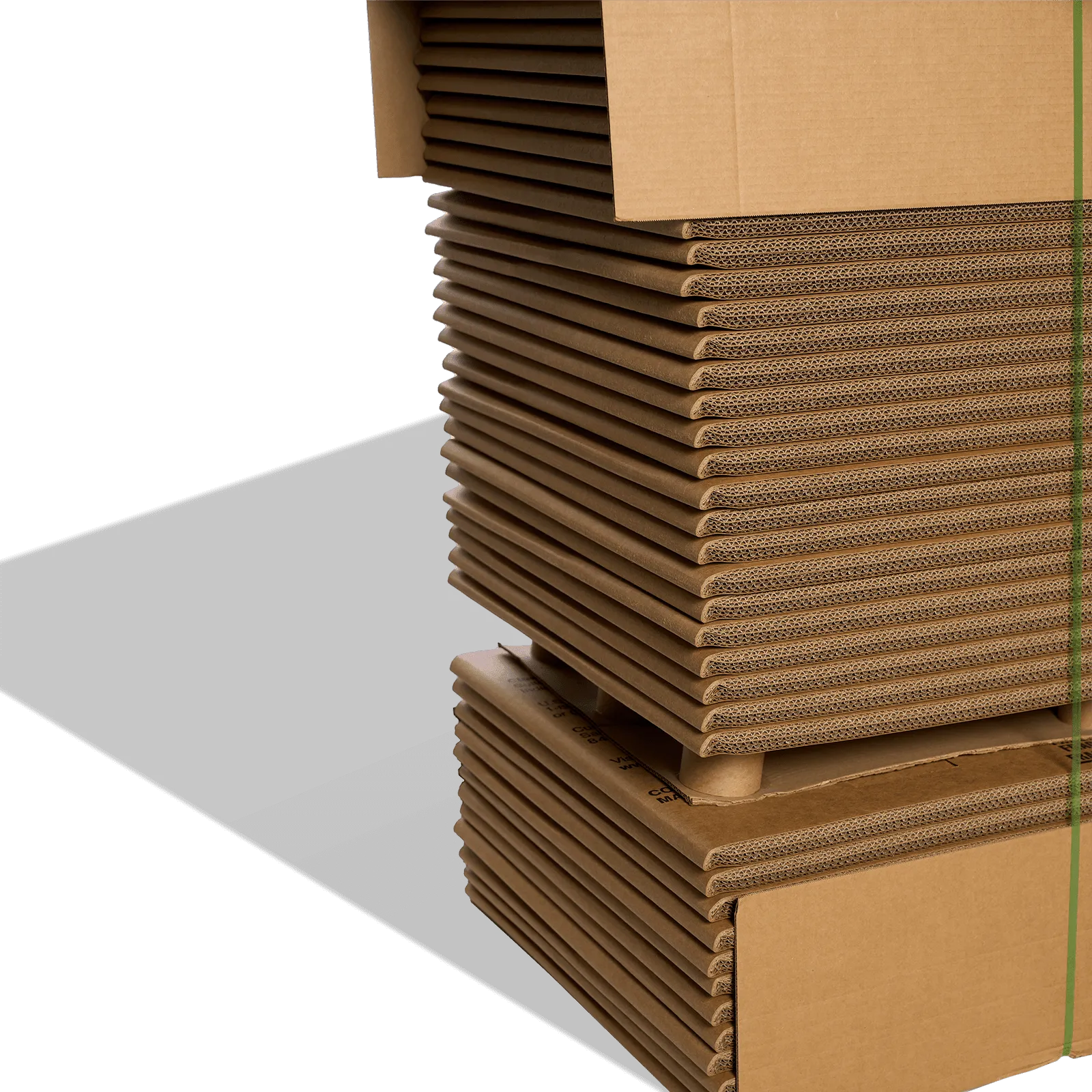Cajas apiladas con almohadillas de núcleo
