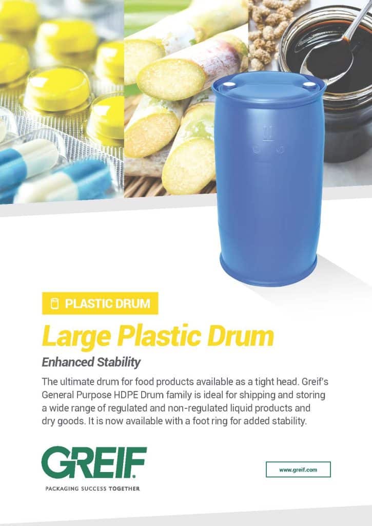 Large Plastic Drum ZA GP55 Sell Sheet UK EN Page 1
