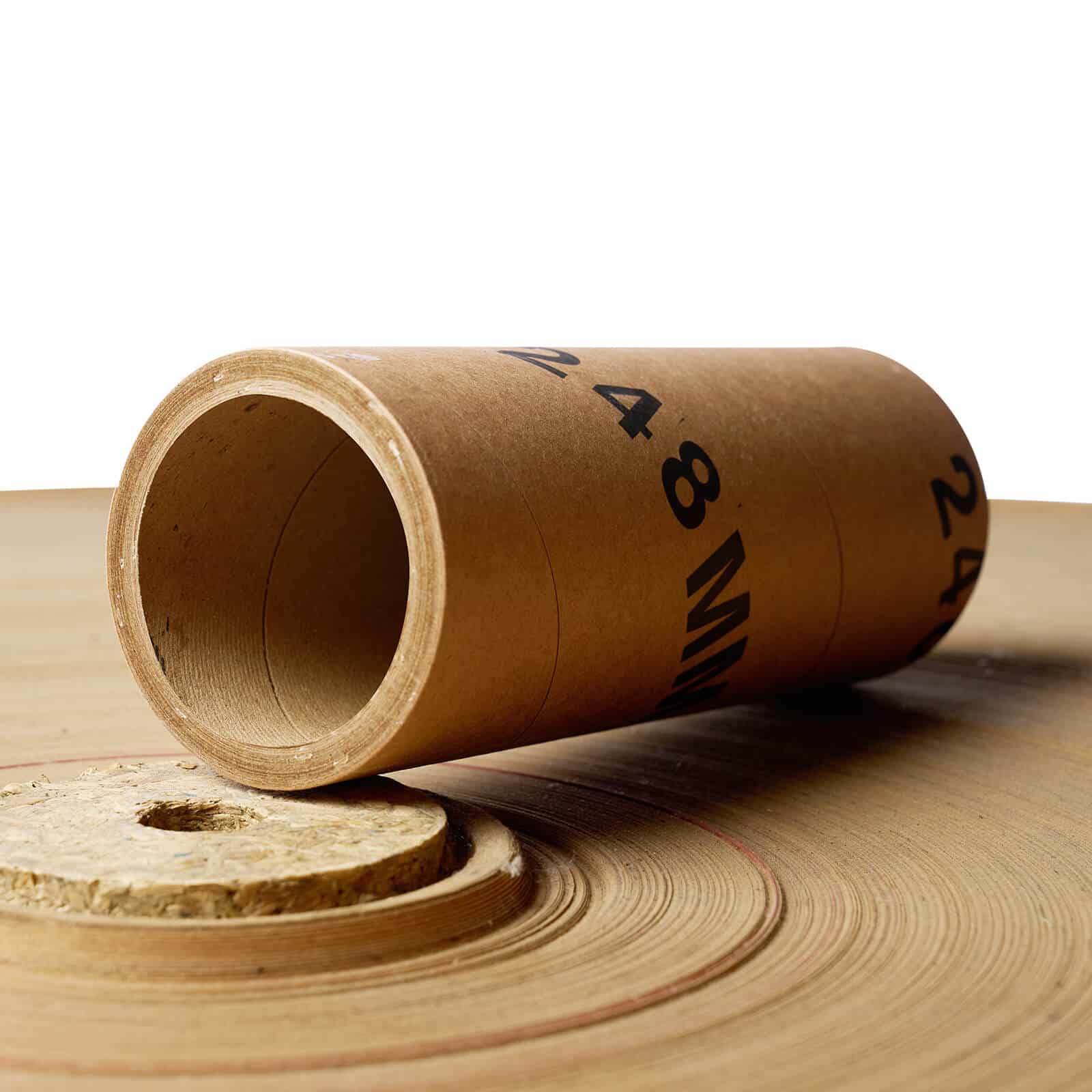 Brown mill core on top of PB roll