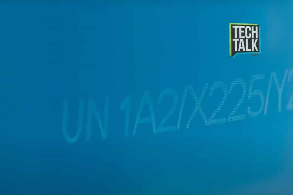 A title card showing a UN number