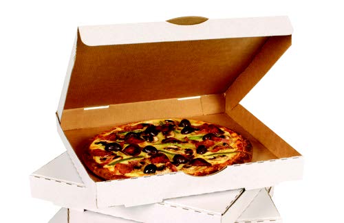 A pizza box that's coated to keep the crust and cheese from sticking to the box
