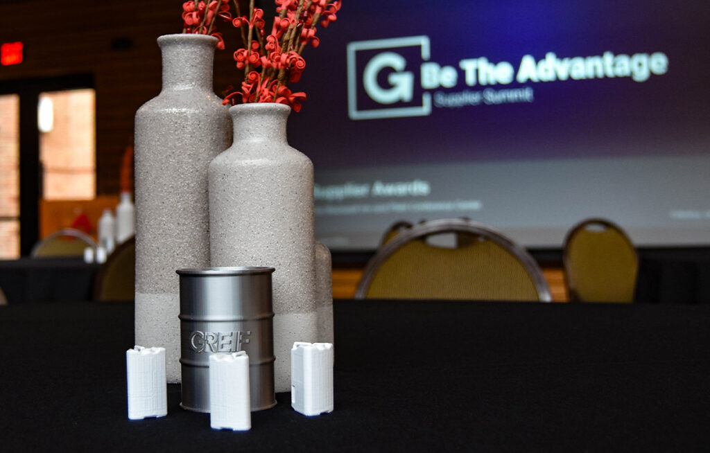A table's centerpiece at the Greif Supplier Summit.