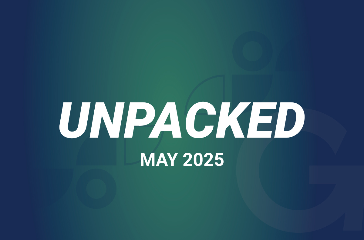 A title card showing the UNPACKED name and the date of May 2025