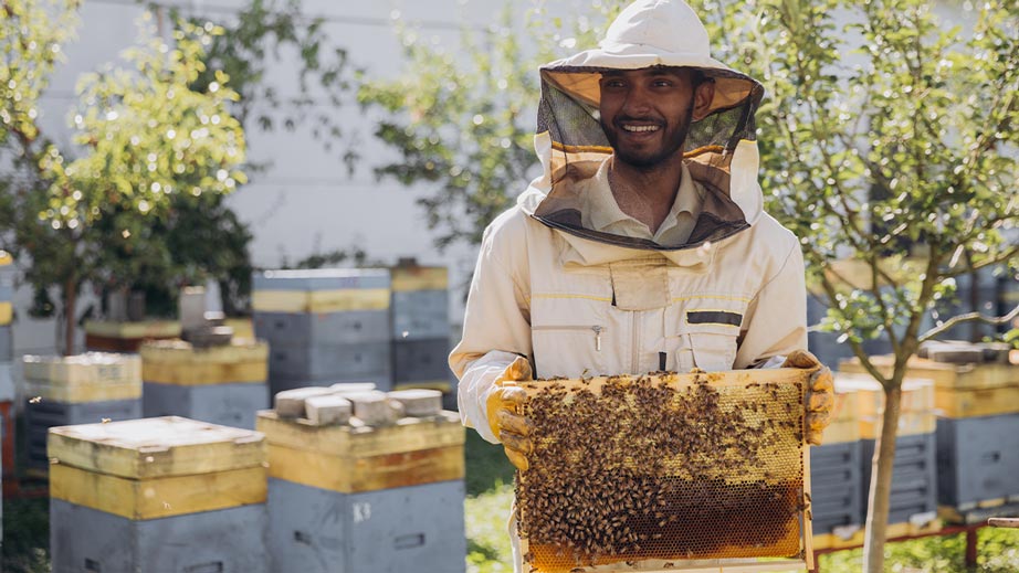 bee keeper with a smile
