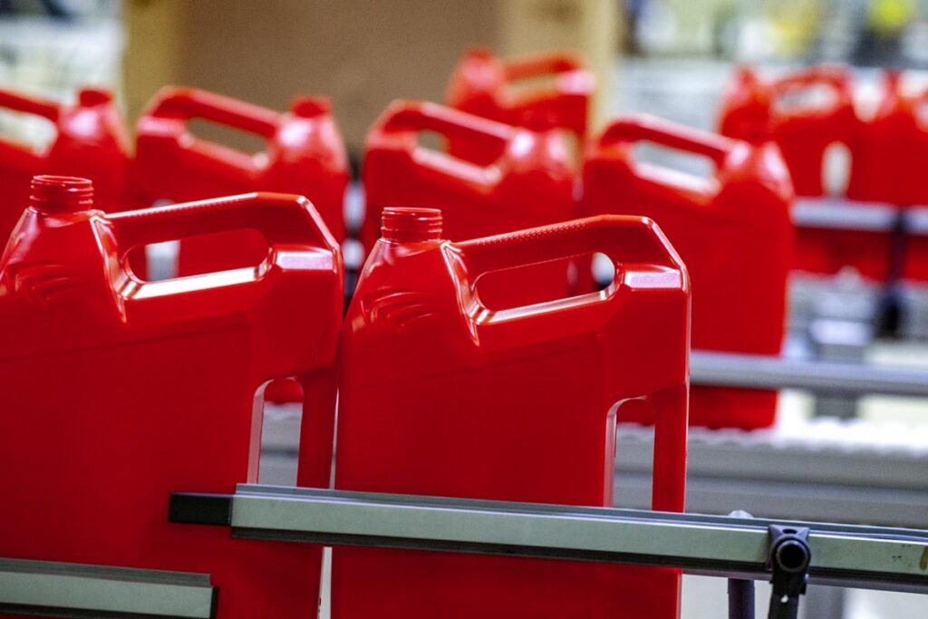 red bottles being made greif factory