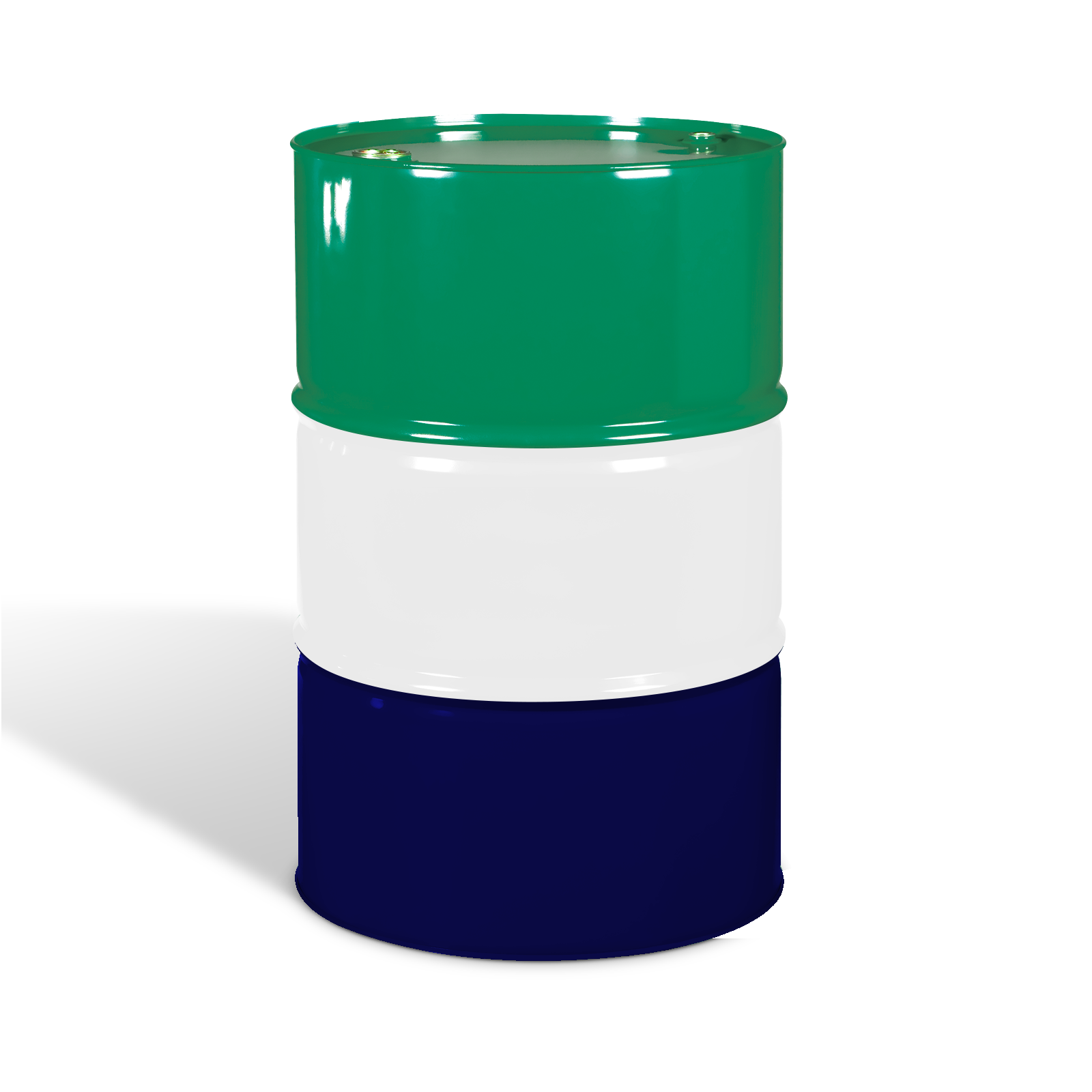 a multi-colored steel drum is shown