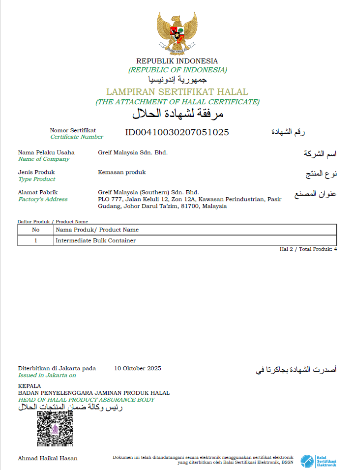 Greif Malaysia Achieves Halal Certification 3